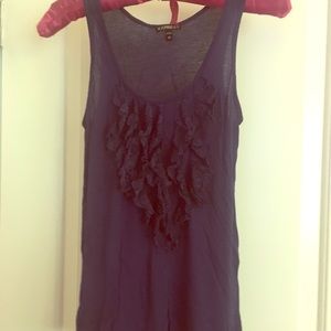 Tank top navy blue with ruffles on front